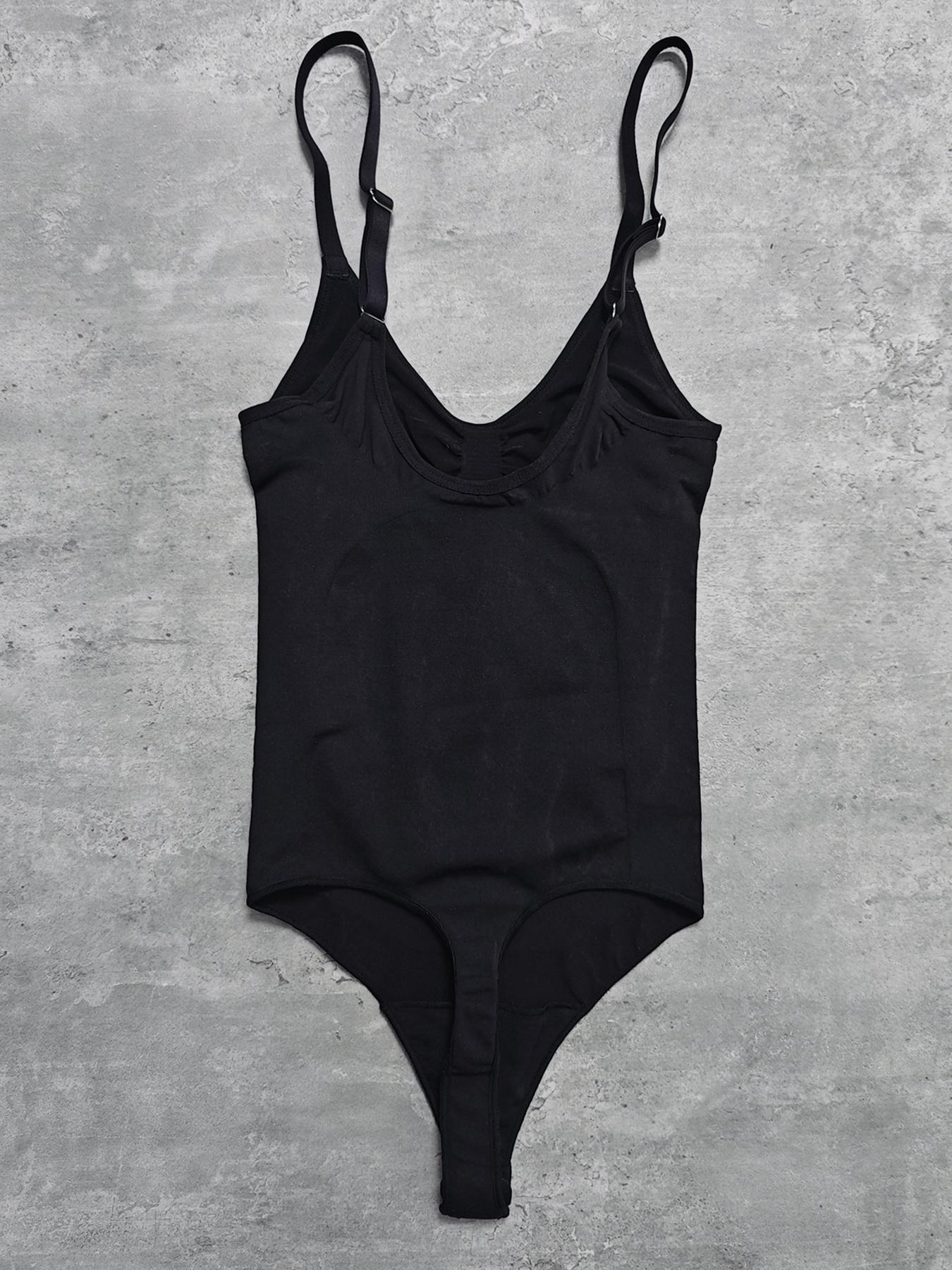 Women's Adjustable Spaghetti Strap Cami Bodysuit, Sports Bodysuit for Yoga Gym Workout, Basic Minimalist Womenswear, Summer Outfits 2024