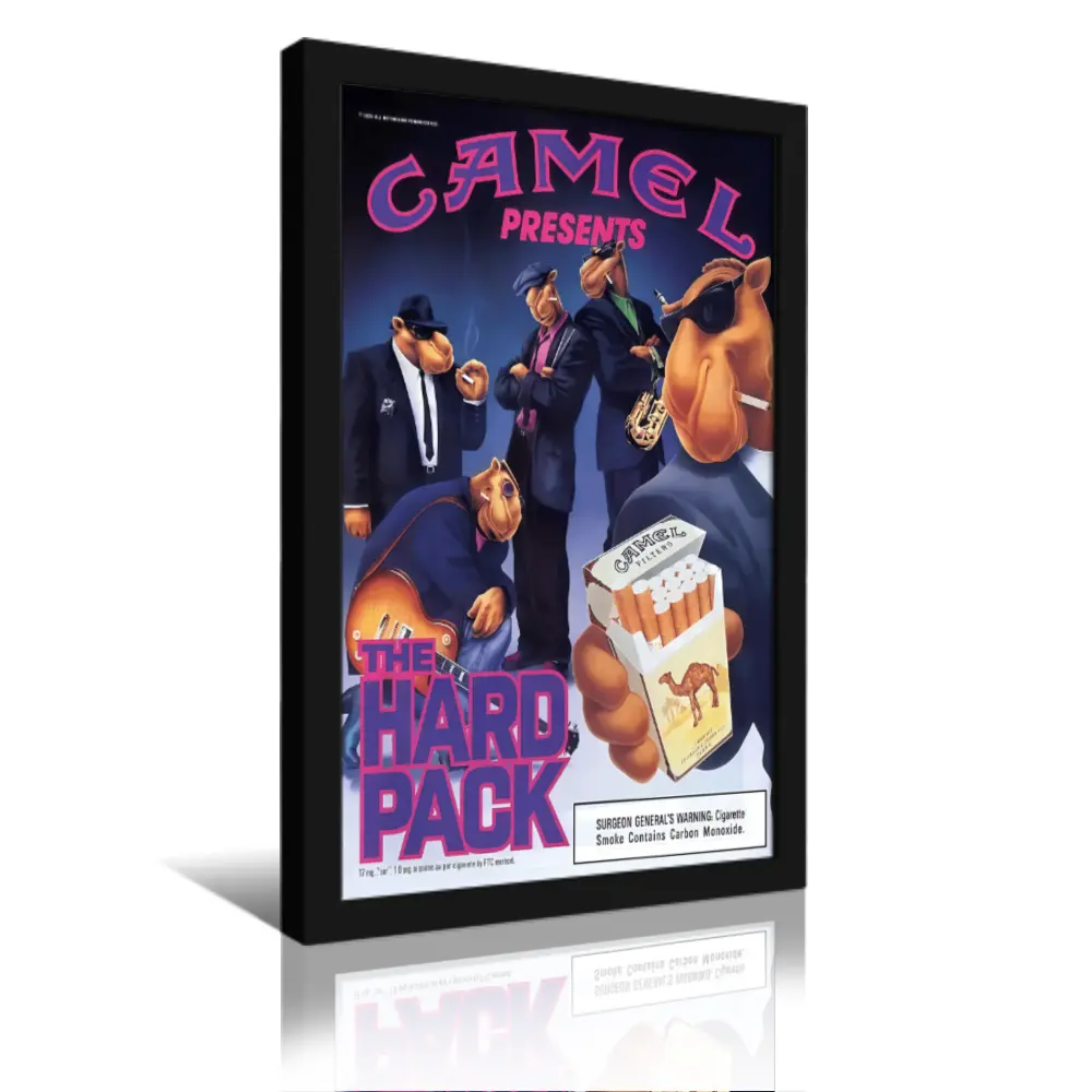 [New Product Launch] [Free Ship] Vintage Joe Camel The Hard Pack Poster, 1993 Classic Camel Lights Advertising Artwork, Lightweight Artistic Bar Home Decor Gift print minimalist modern art luxury perfect car enthusiast abstract wall