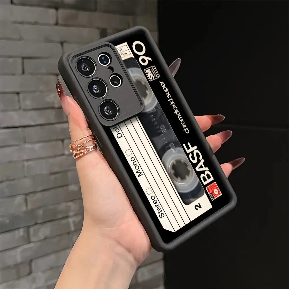 Phone Case - Retro English Cassette Phone Cases for Samsung Galaxy S26 S25 S24 S23 S22 S21 Fe Plus Ultra A13 A14 A15 A16 A17 A33 A34 A35 A36 A52 A53 A54 Note20 Soft Case, Full Coverage