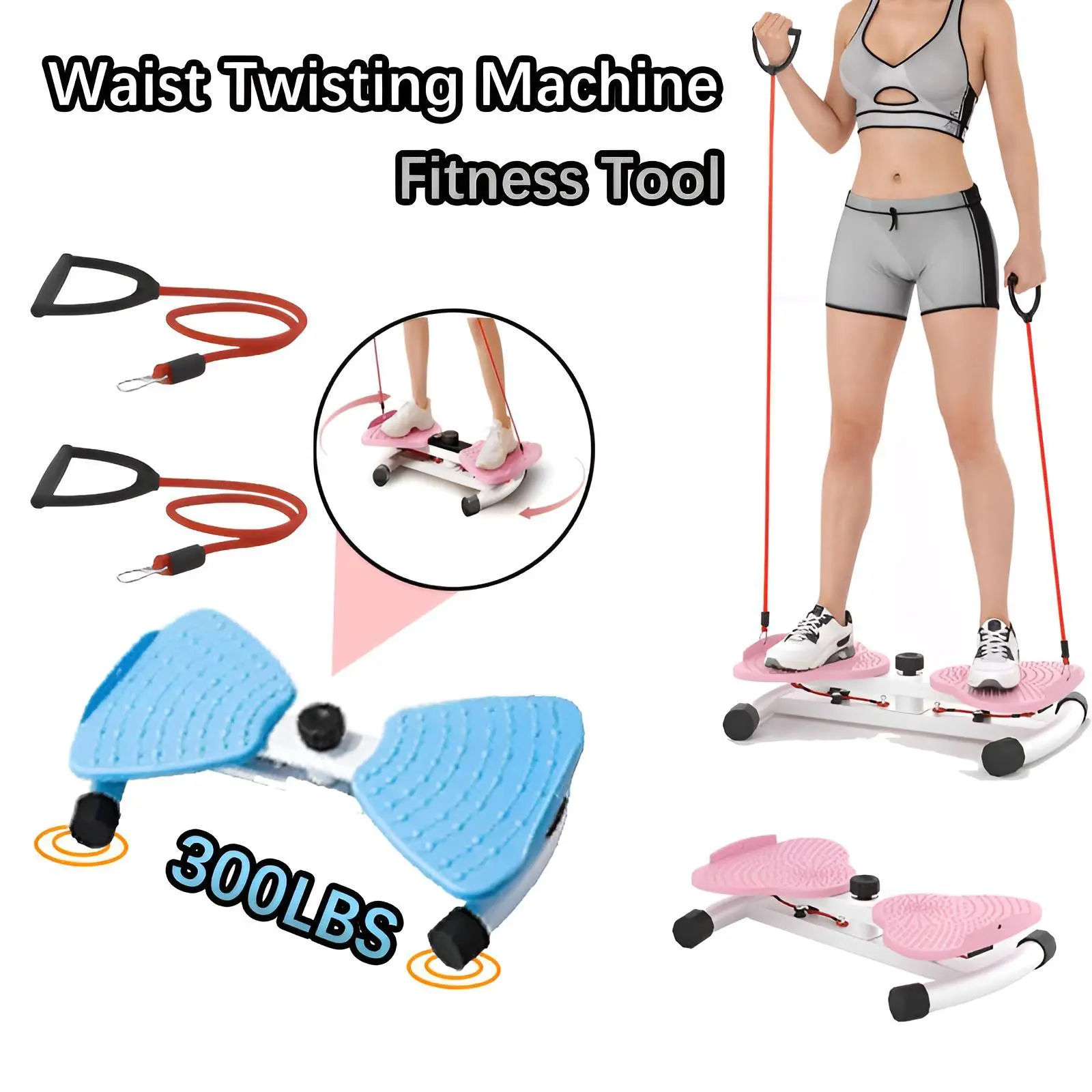 Anti Slip Waist Twister Board Noiseless Twist Machine With Resistance Bands Home Waist Sculptor Ab Workout Daily Exercise Gear
