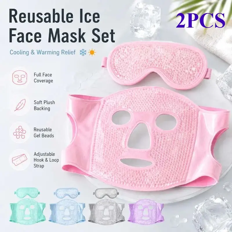 Ice Mask Face Cooling Pad, Eye Mask Ice Pack, Post-Op Recovery Tool, Full Face Heating, Ultra Soft Facial Cover, Skin Care Essential, Cold Pack