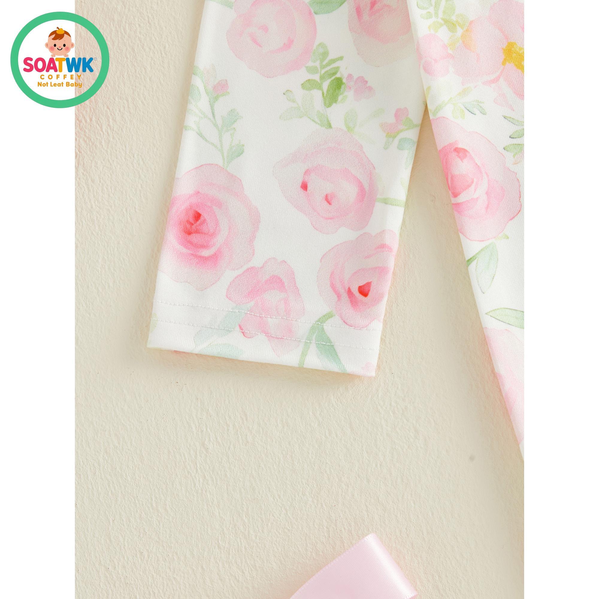 Newborn Sleeping Bags Floral Print Crew Neck Short Sleeve Knotted Swaddle Baby Girls Sleep Sack with Matching Headband Newborn Sleeping Bags Floral Print Crew Neck Short Sleeve Knotted Swaddle Baby Girls Sleep Sack with Matching Headband