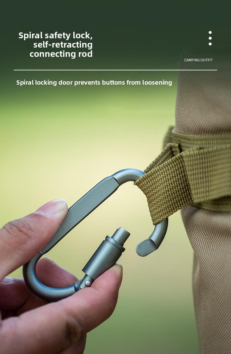 2*D - Type Aluminum Alloy Locking Carabiner Multi - function Outdoor Tactical Gear Mountaineering Buckle Keychain Bottle Clip for Hiking Camping