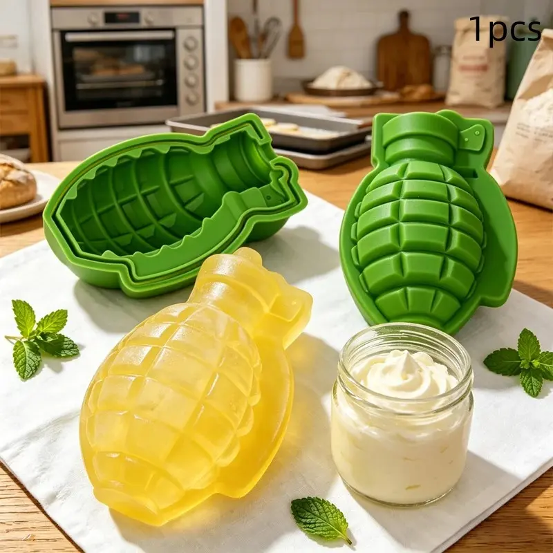 Hand Grenade Ice Cube Mold Silicone Muffin Pan Set, Chocolate Cake Mold, DIY Candy Cupcake Hat Decor, Ideal for Baking & Crafting