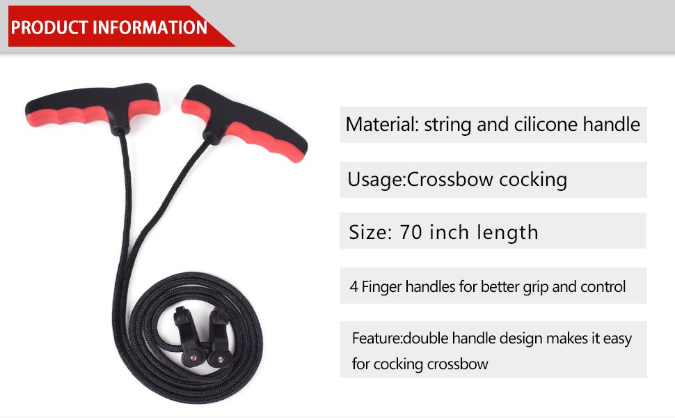 Elong Crossbow Cocking Device Double Handle Crossbows Rope Cocker Aid Cocking String Tool for Hunting-Works with All Crossbows