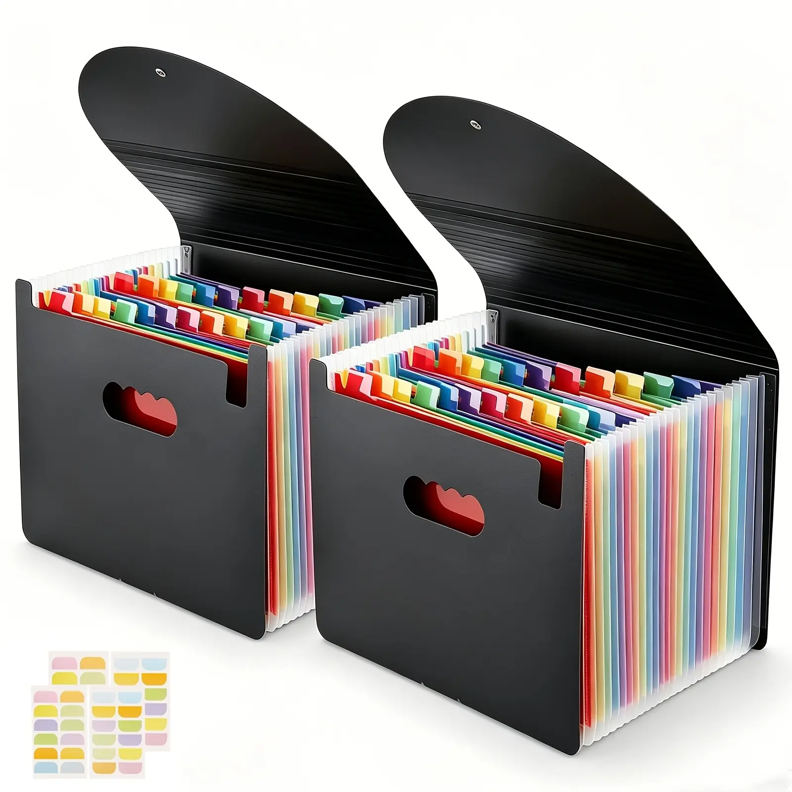 25-Compartment Folder Set, Expandable File Organizer with Color Labels, A4/letter Size, Multi-Purpose Stand-Up Folder for Office, School, Home