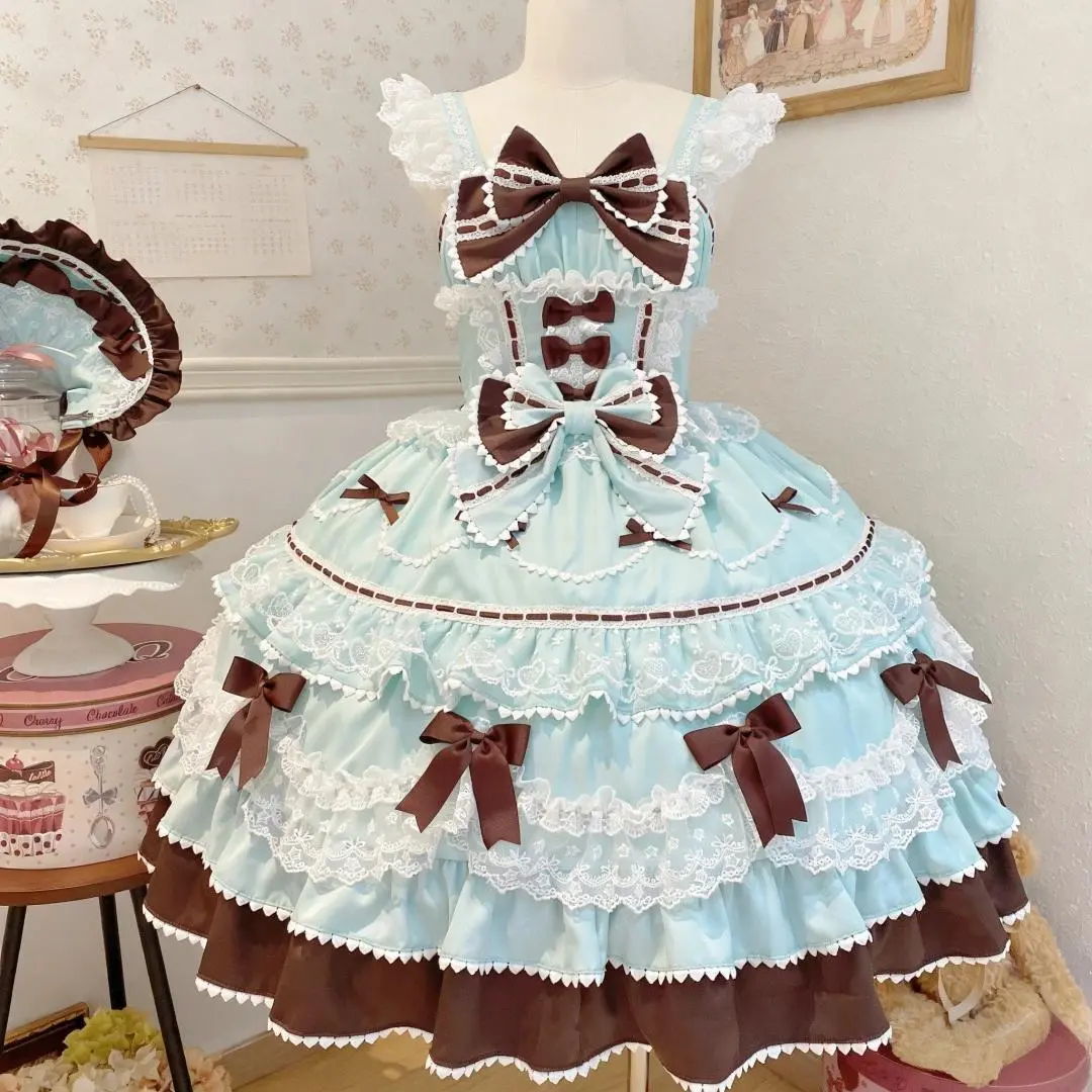 2026 Japanese Kawaii Lolita 2 Piece Sets Women Slim Pretty Lovely New JKS Chic Print Bow Thin Long Sleeve Vintage Suits Female