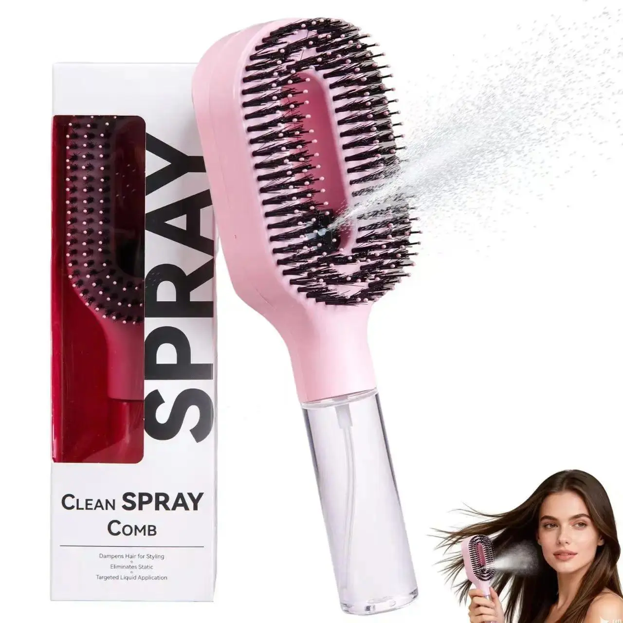2026 New Unisex Dual-Teeth Spray Comb Tool - Water Storage, Anti-Static, Volumizing Grooming Accessory with Scalp Massage, Hair Styling Functions, Salon Hairdressing Gift for Curly/Straight Hair