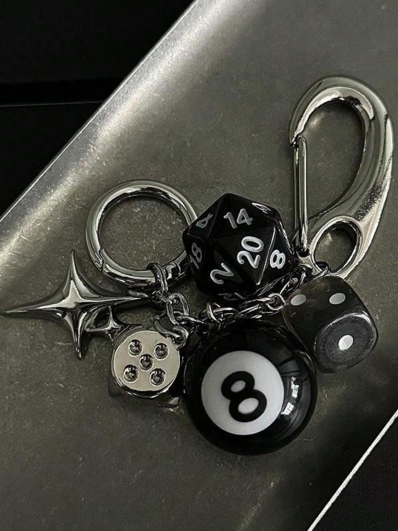 Handmade Vintage Style Keychain, Dice Beaded Pendant, Perfect Gift, Bag Charm, Car Decoration, Unique Fun Accessory