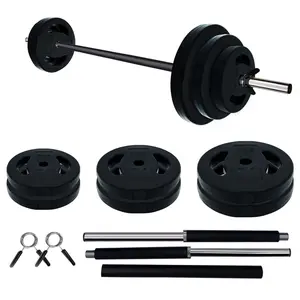 40LB Adjustable Barbell Weight Set, Home Gym Equipment with 51” Bar, Multi-Color PU Coated Plates, Shoulder Pad, Anti-Slip Odor-Resistant Kit for Squats, Body Pump Workouts in Apartments