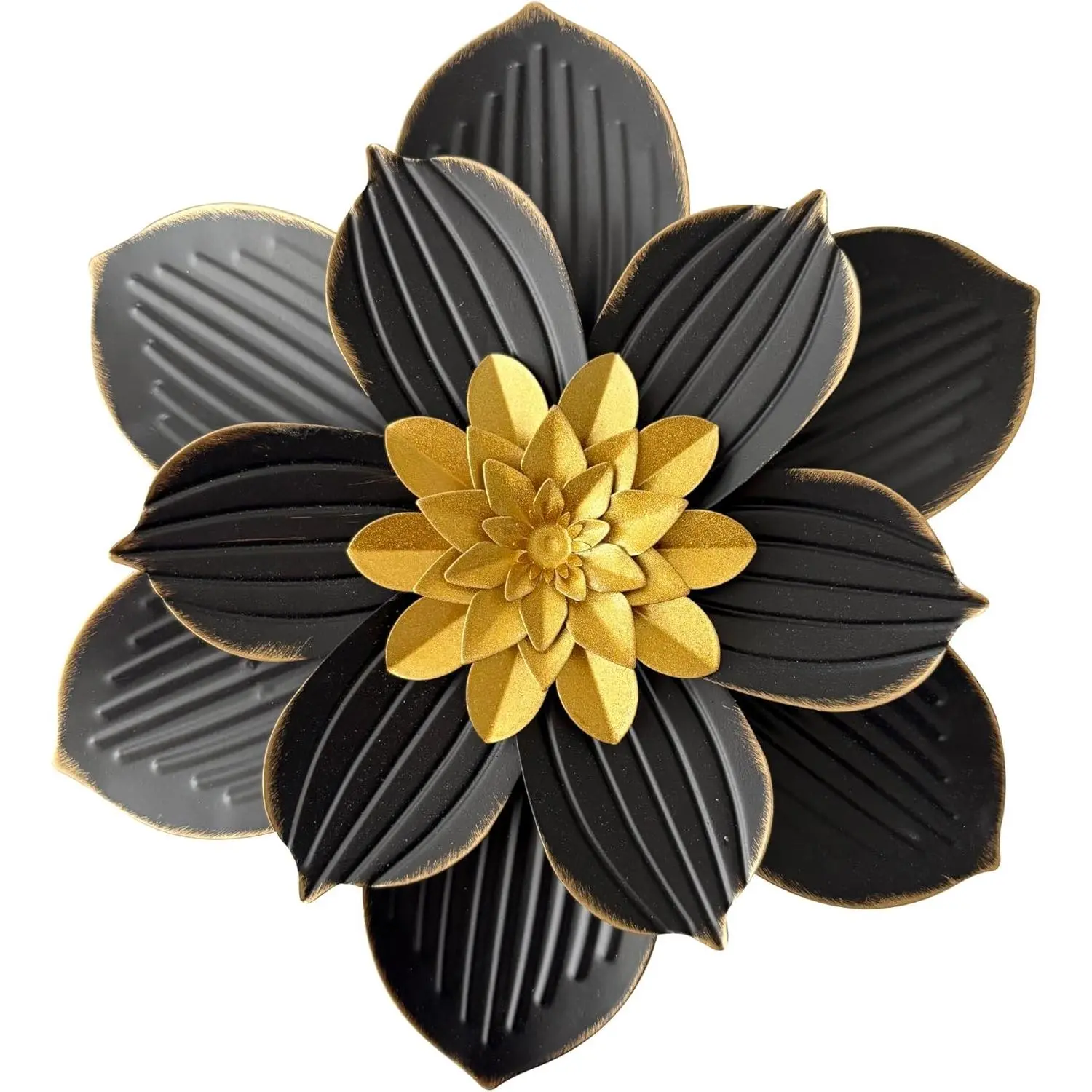 Blueprint Ivy 12" Black Metal Decorative Farmhouse Flower Wall Art, Ornamental 3D Floral Sculpture, Gift for Living Room Garden (Floral Decorations Wall Arts), Ornamental Wall Arts