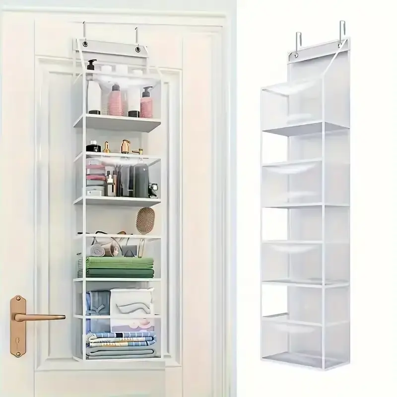 Hanging cloth storage box behind the door, wardrobe storage box, 4/6 large capacity pockets, bedroom and bathroom food storage