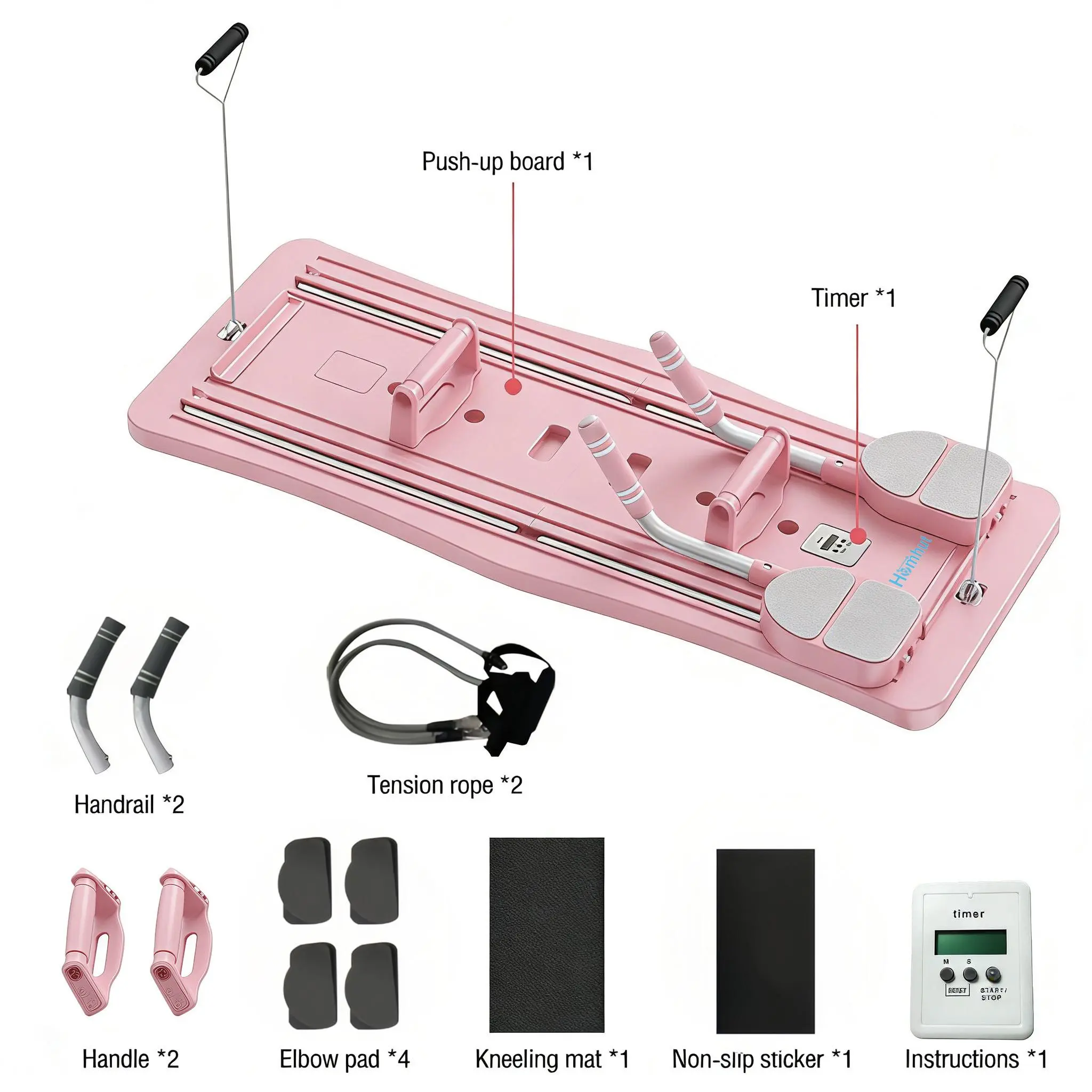 Multi Muscle Group Sliding Workout Board Adjustable Multi Track With Pull Rope Smart Counter Sedentary Office Worker Waist Stretch Trainer