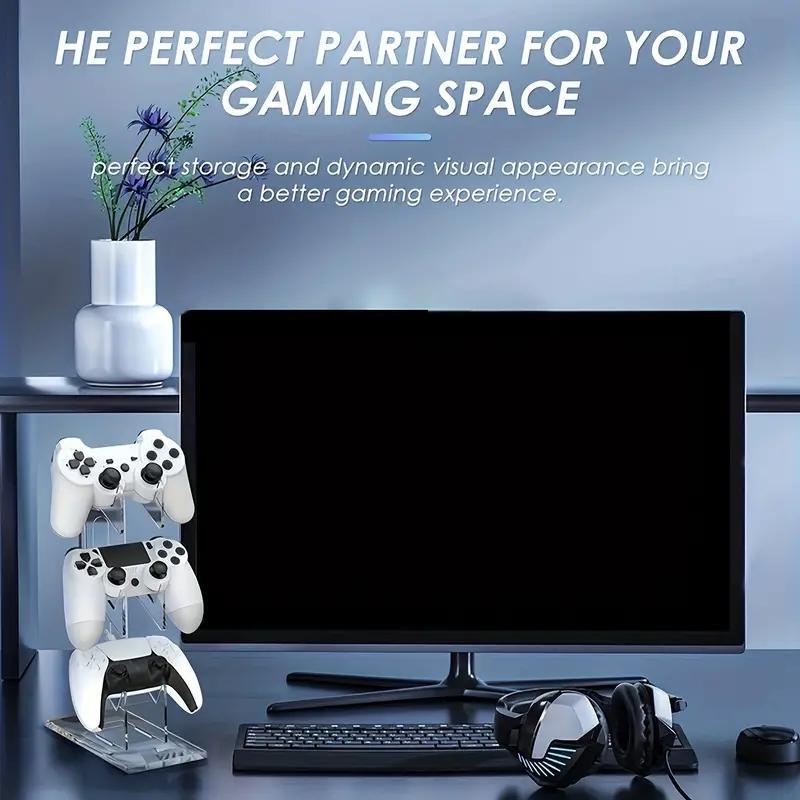 3-layer Game Controller Stand & Headphone Stand, Storage Stand For PS5 S4 Controller, Controller Holder Headset Stand Gaming Accessories, Headphone Hanger