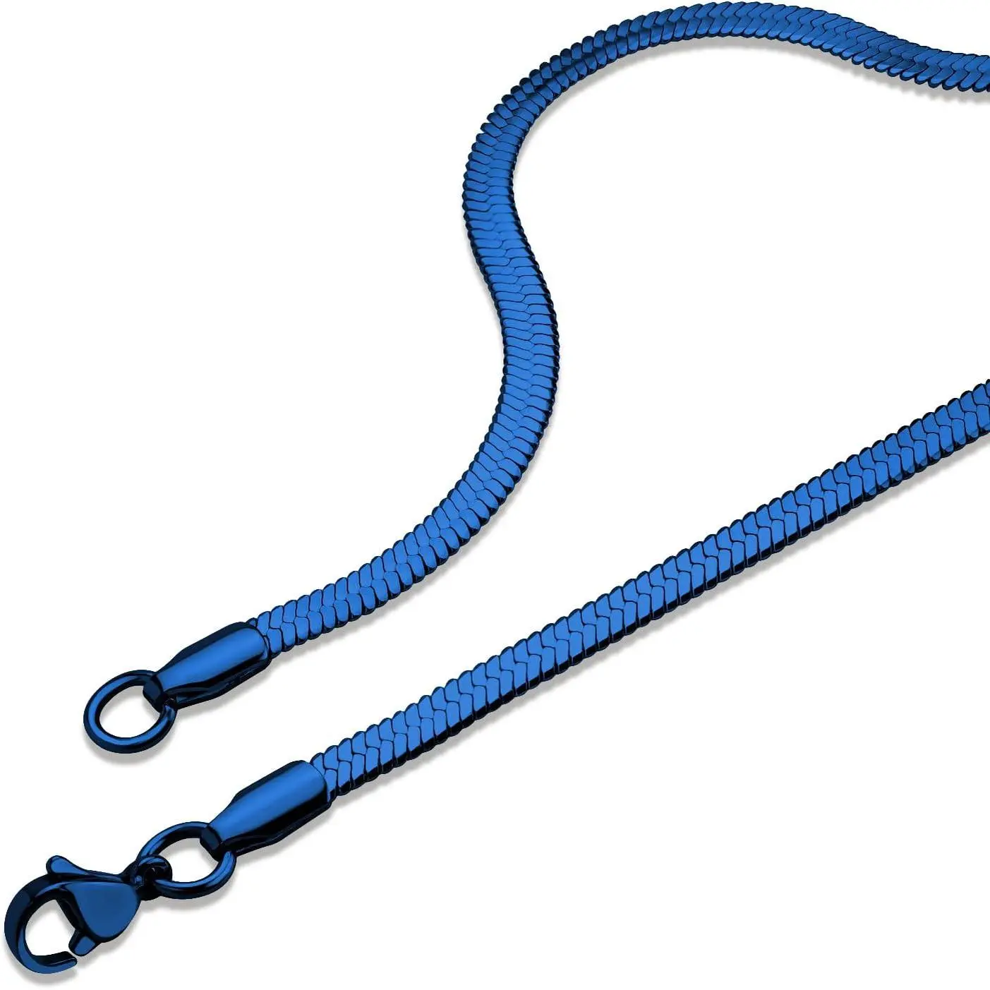 Stainless Steel Flat Herringbone Snake Chain Necklace for Men & Women