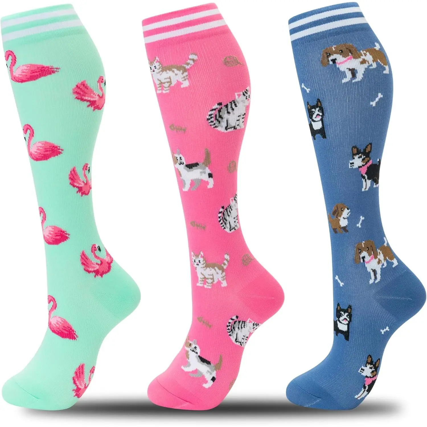04-3pairs-flamingo/Cat Pink/Dog