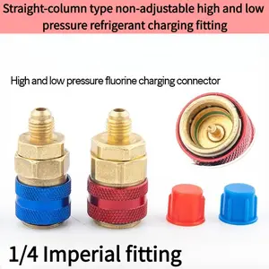 2-Pack R134a Quick Connect Adapter, Car Hvac Repair Tool, High/low Pressure Refrigerant Connector, Zinc Alloy Material, Qc-12 Model