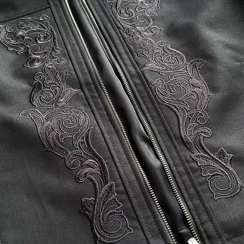 Streetwear New Fashion Oversized Pattern Embroidered Baggy Jacket Men And Women Y2K Gothic Hip Hop Popular Couple Windbreaker