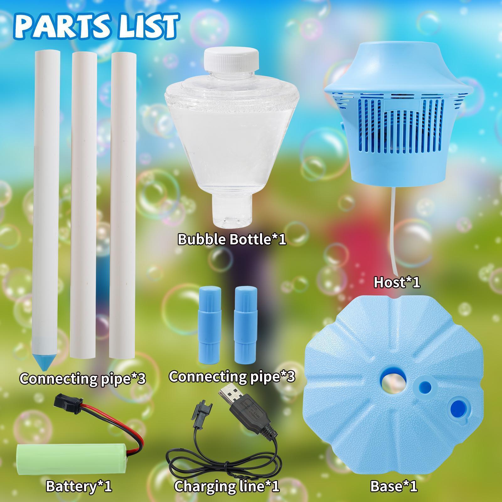 Bubble Maker Toy for Kids Automatic Bubble Blaster with Music & Lights Adjustable Height Perfect for Outdoor & PartyMassive Bubbles