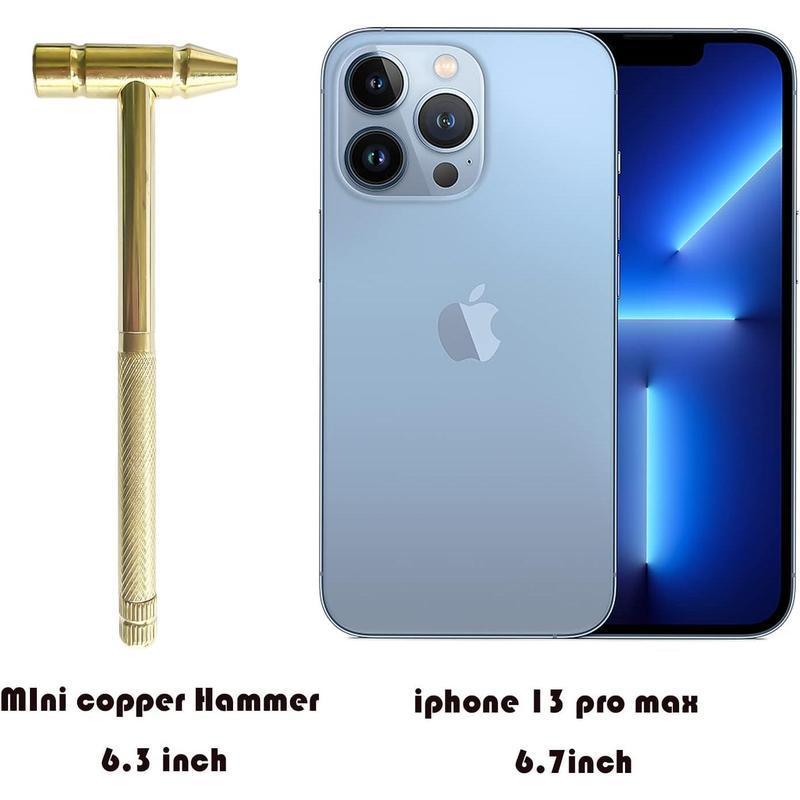 [Holiday Haul] 6 In 1 Mini Multifunction Anti-corrosion And Anti-rust Copper Hammer & Hand Tools For Repair Uav Mobile Phones Laptops Watches(yellow)