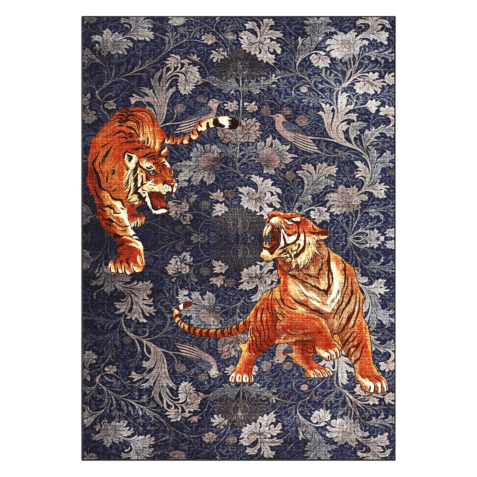 Modern Abstract Area Rug, Machine‑Washable Low‑Pile Polyester Rug with Non‑Slip Backing, Anti‑Shed Pet‑Kid‑Friendly Accent Rug for Living Room Bedroom Playroom Dining Room Office
