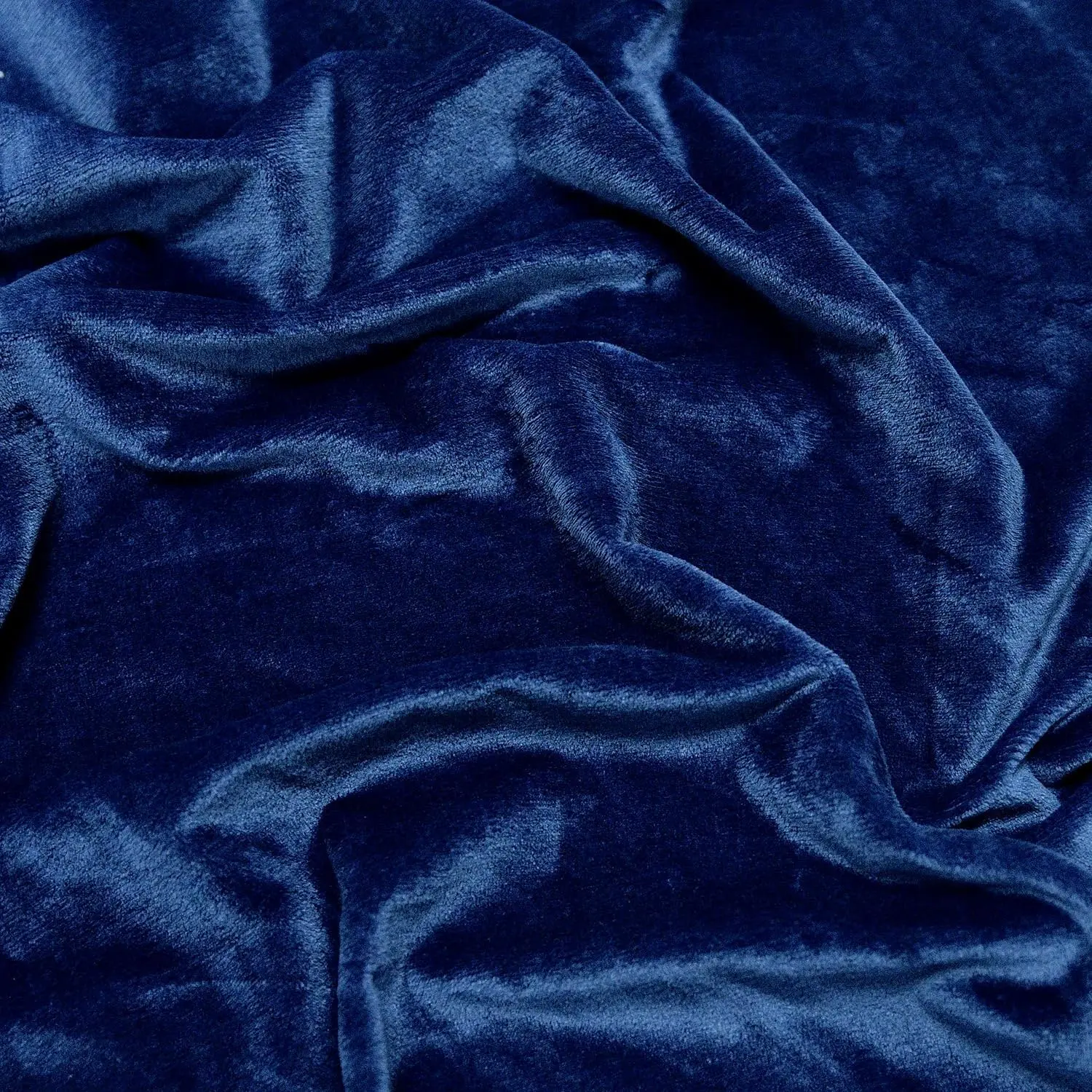 Ultra Soft Short Pile Plush Fabric 60" Wide, Navy Blue 1 Yard Plush Cloth, Multi Colors, Smooth DIY Sewing Craft Fabric