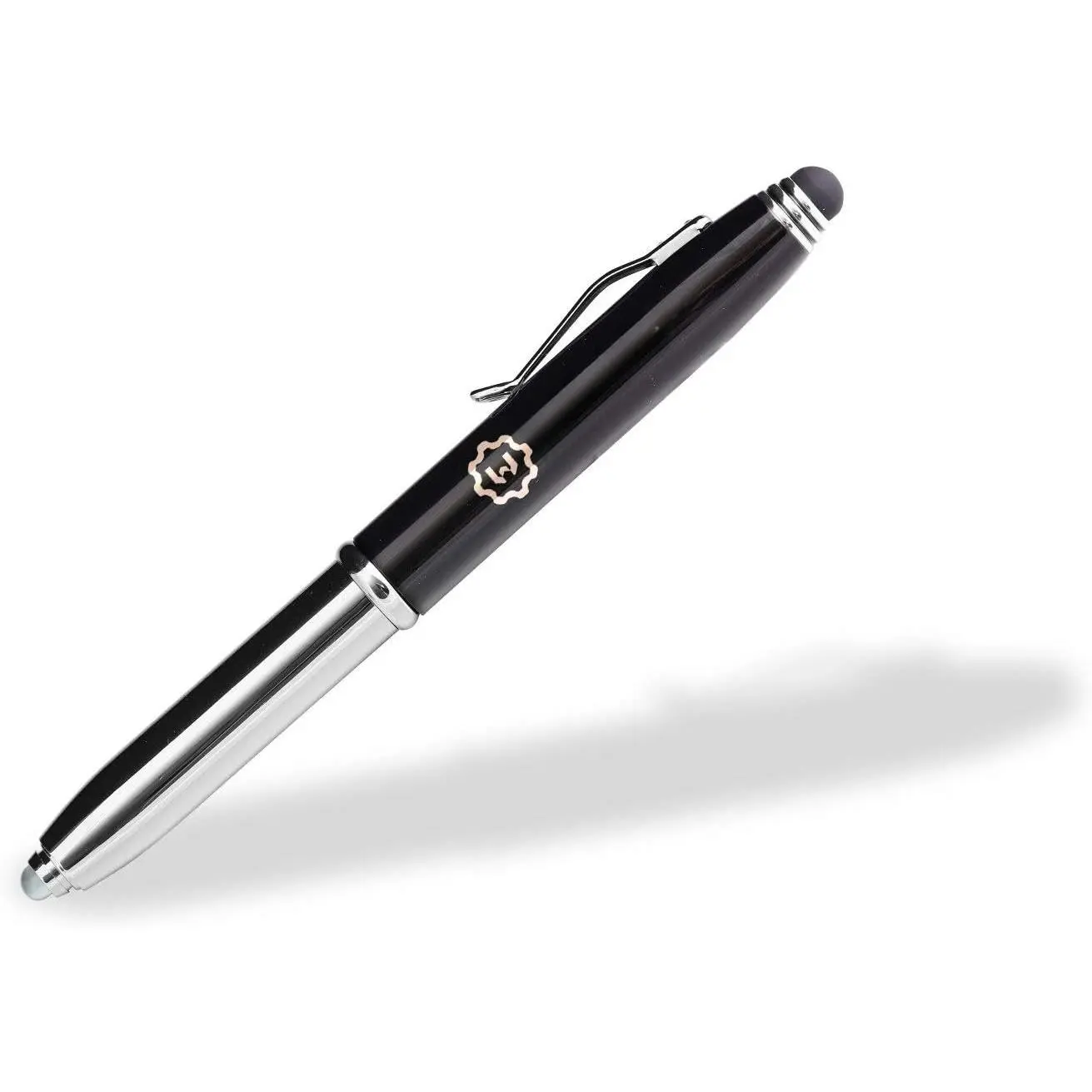 Tri-Function Pen - Stylus Pen for  Screens with LED Flashlight and Pen (Black)