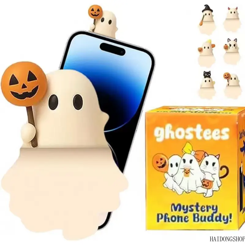 Spooky Cute Viral Restocked 6Pcs Halloween Ghost Phone Buddy Charms, Assorted Removable Mini Ghost Toppers For All Phone Cases, Dual-Use Festive Decor For Daily Desk Halloween Party Favors Mid Year Sal,big,pendant,