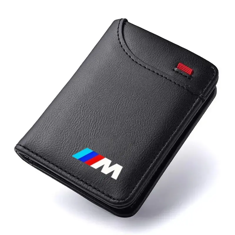 Soft Leather Wallet for Bmw M Models, Portable Coin Purse, Driver's License & Credit Card Holder, Universal Car Accessory