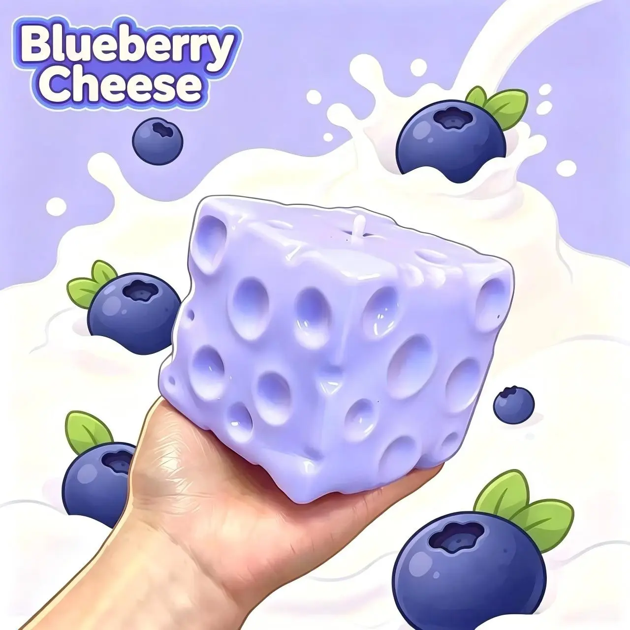 1pc purple cheese-shaped squishy toy—a soft, slow-rebound sensory toy and a must-have stress-relief tool for adults. Perfect for desks, study tables, and bedrooms; ideal as a small gift for birthday parties or as a present for Christmas, Valentine’s Day
