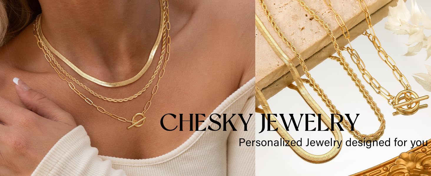 Layered Toggle Necklaces for Women: Dainty Link Chain Necklaces Paperclip Cuban Rope Adjustable Choker T-Bar Toggle Clasp Chunky Necklace For Valentine's Day gifts Trendy Jewelry