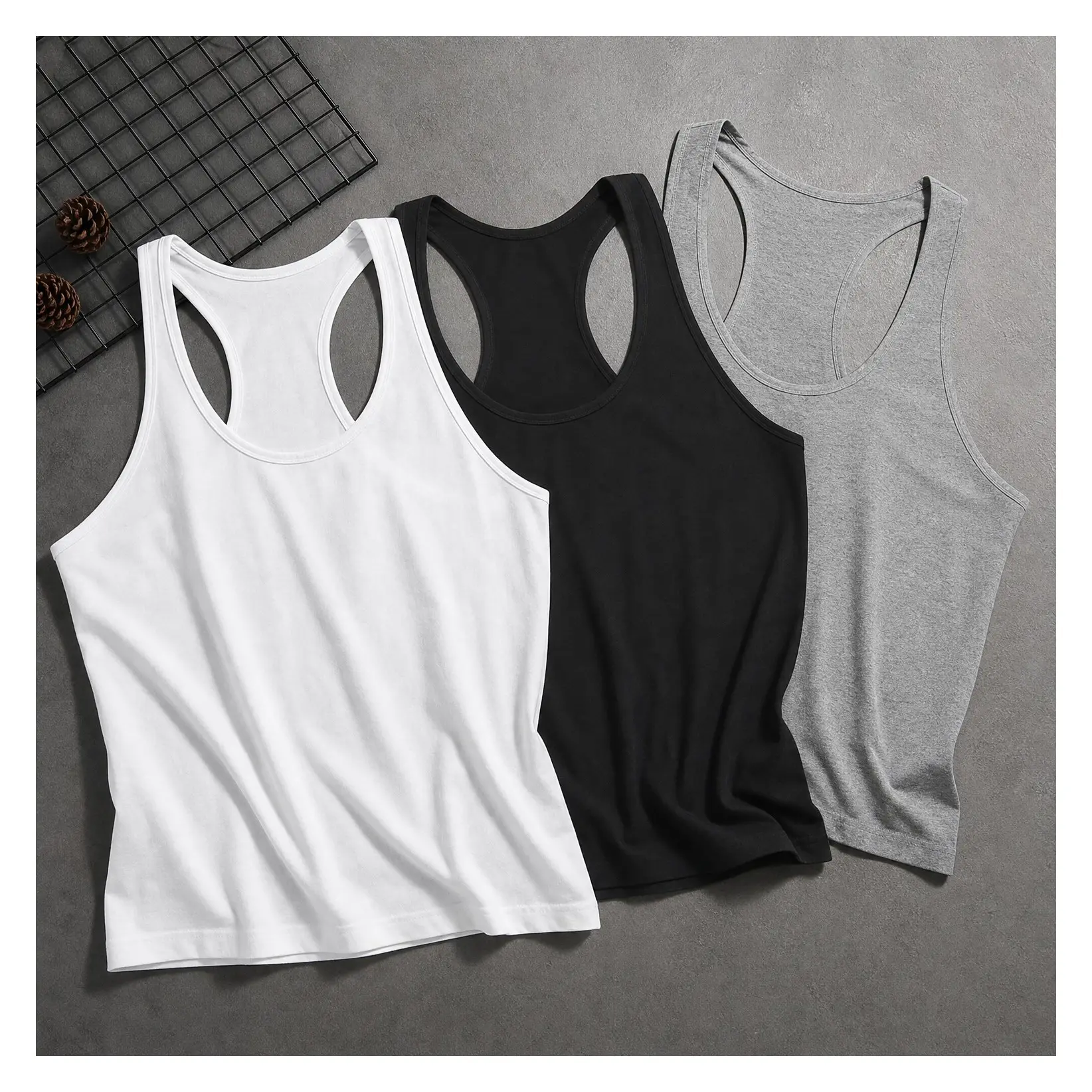Men's 3 Pack Quick Dry Y-Back Sleeveless Muscle Tank Tops - Oversized Stringer Shirts for Gym, Workout, Bodybuilding, Running, Weight Lifting, CasualGift