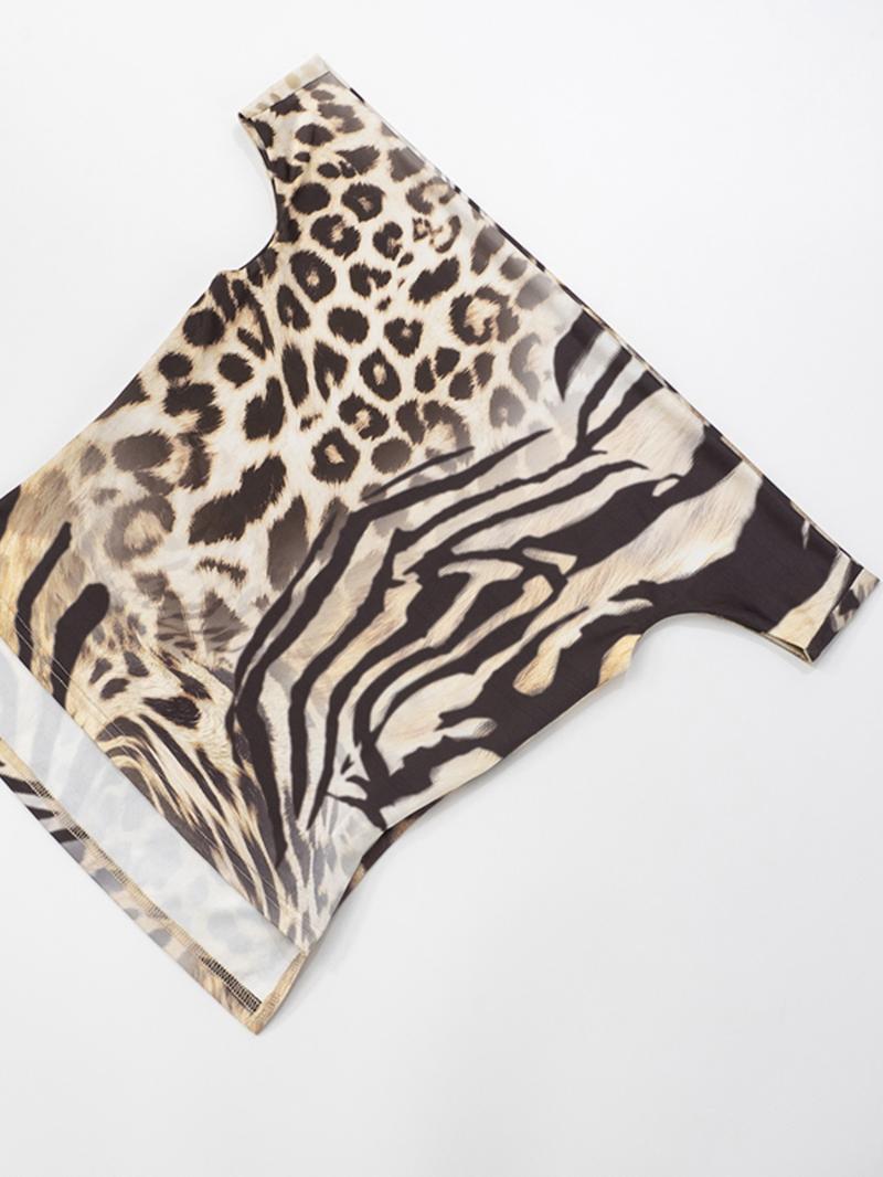 Two-piece Set Women's Leopard Print Off Shoulder Top & Capri Pants, Fashion Casual Chic Top & Capri Trousers for Daily Outdoor Wear, Ladies Clothes