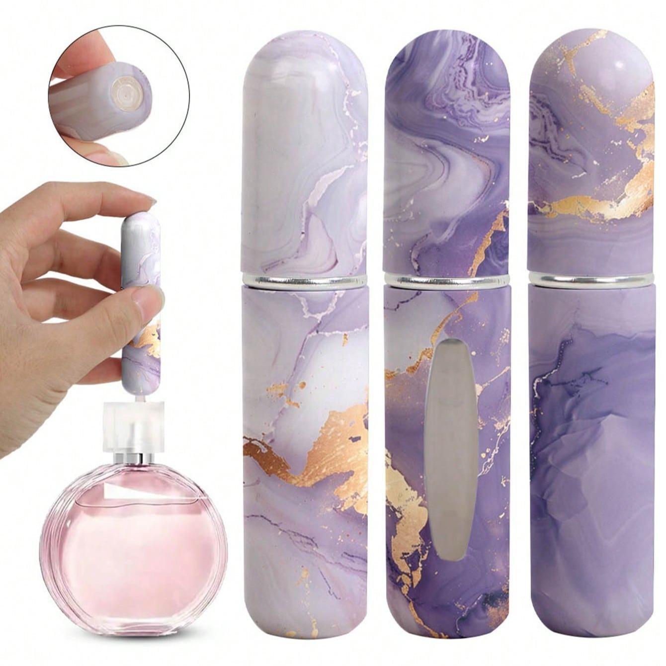 Marble Pattern Refillable Perfume Bottle, 3 Counts Portable Atomizer Bottle, Refillable Perfume Spray, Storage Bottles for Traveling and Outgoing, Makeup Cosmetic Storage