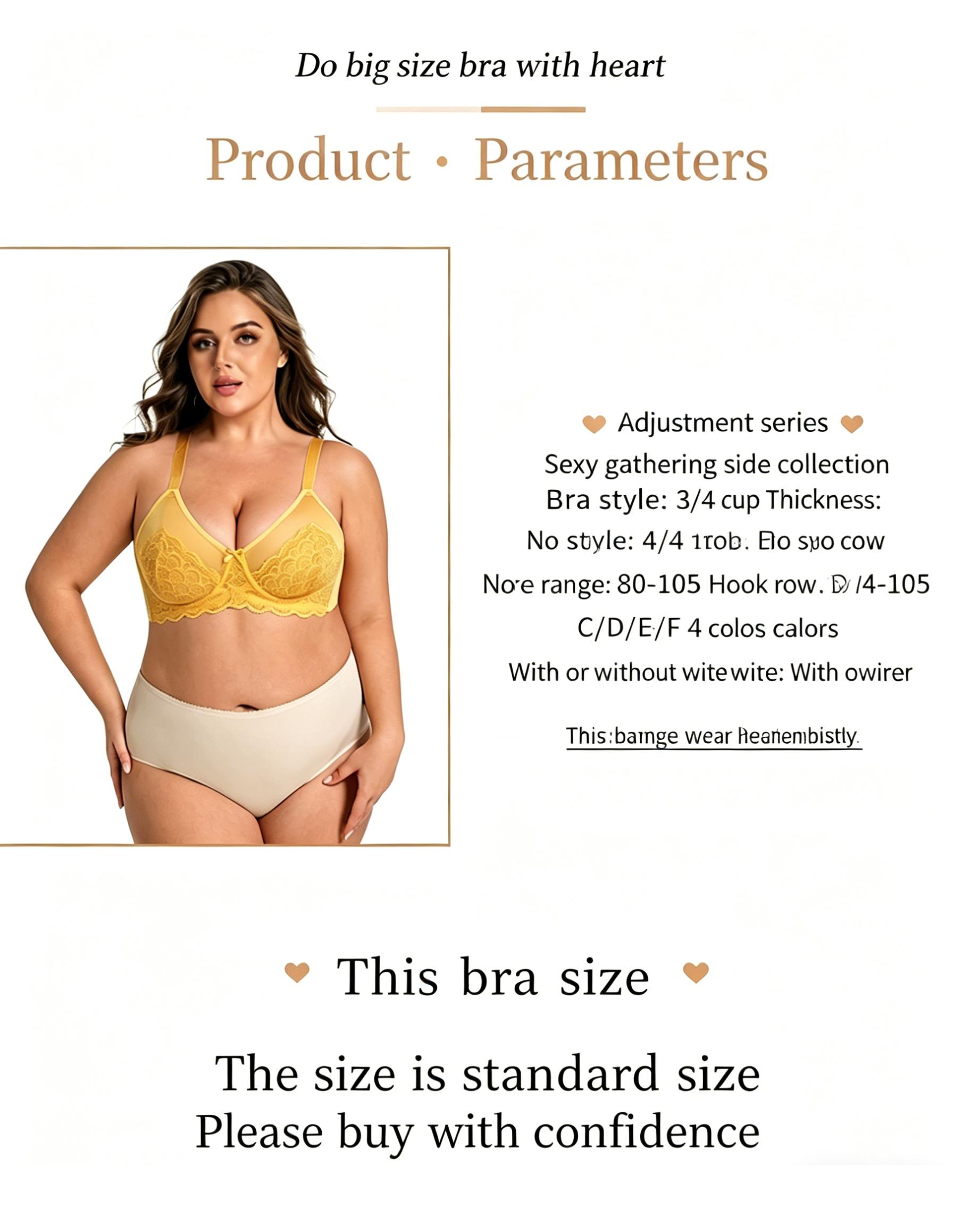 European-style sexy lace bra, plus size, with underwire, ultra-thin mesh, push-up, large size lingerie