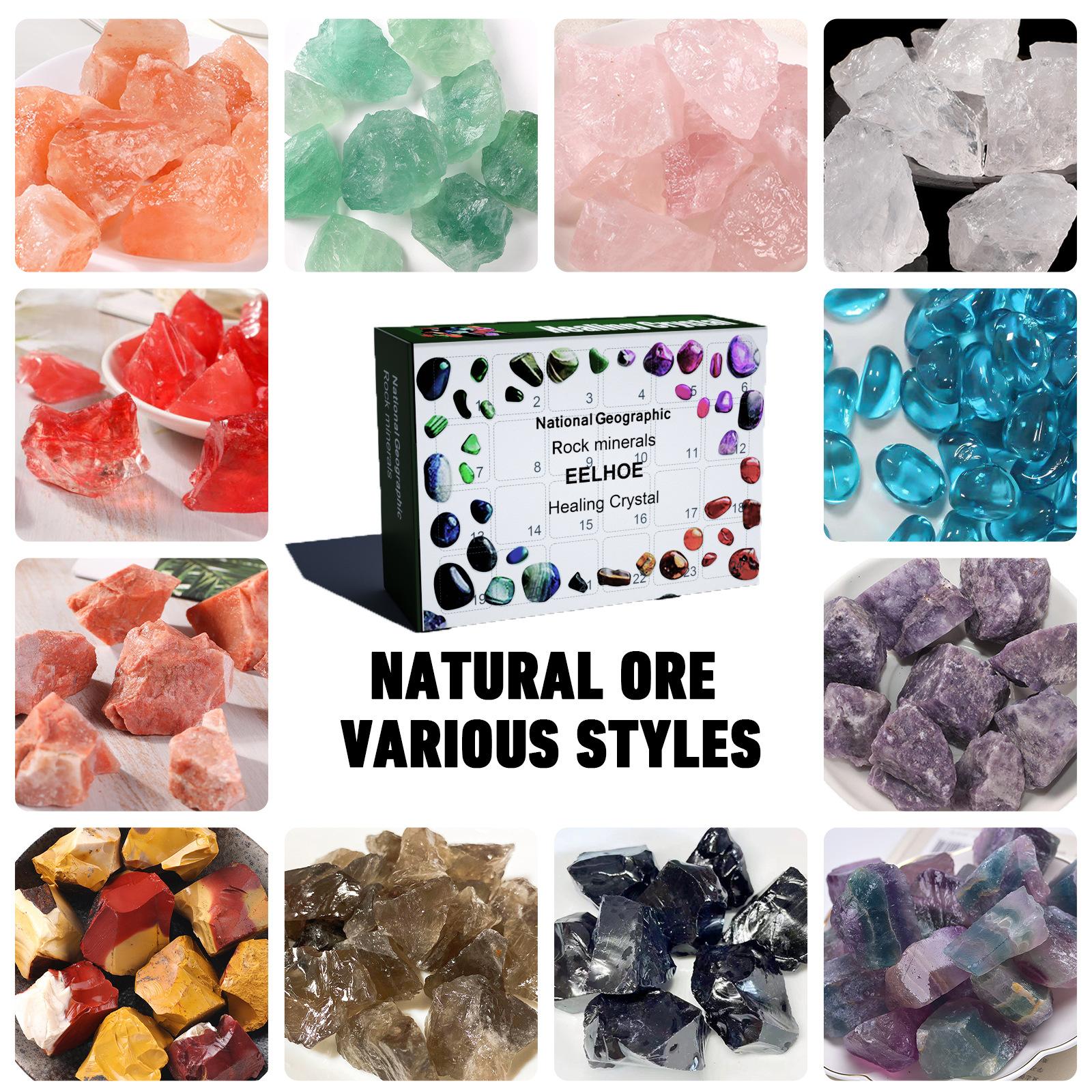 24-Grid Mineral Blind Box Green Christmas Surprise Guessing Fun Small Gift Blind Box