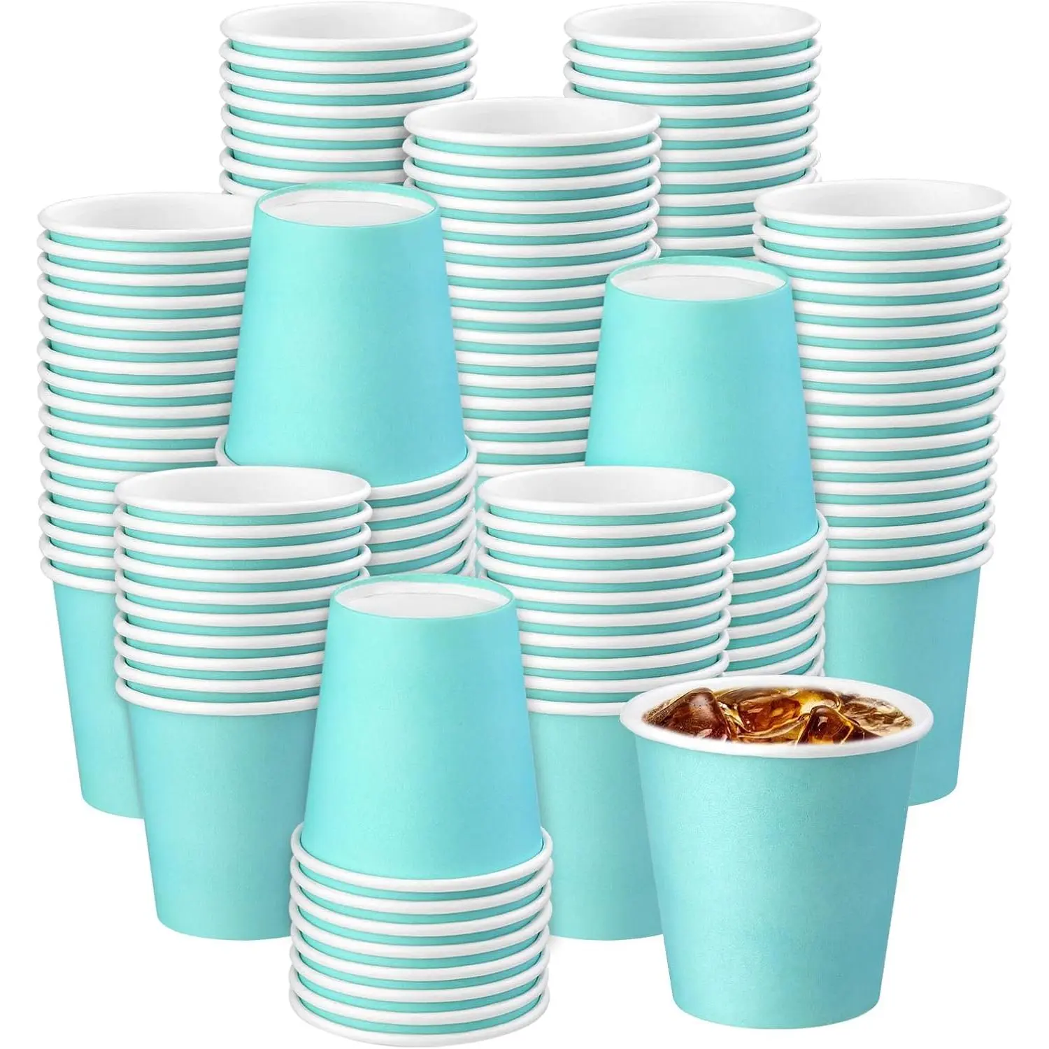 100 Pack 3 oz Bathroom Cups, Disposable Paper Cups, Mouthwash Cups, Bath Rinse Cups for , Office, Wedding, Travel-Blue