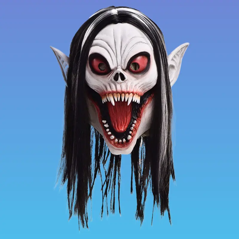 Scary Vampire Latex Full Head Mask, Comfortable Clothes Accessory, Halloween Party Cosplay Prop