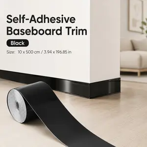Luxury Marble Look PVC Self-Adhesive Waterproof Baseboard Trim, Easy Tear and Stick Home Interior Wall Edge Decor, Corner Line Sticker