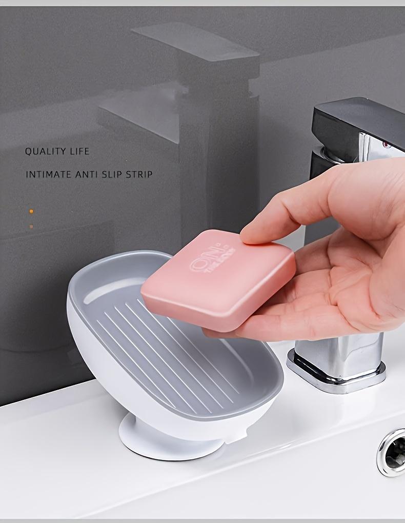 Adjustable-Angle Soap Holder – Punch-Free Suction Cup with Detachable Tray & Drainage Hole, Stylish New Design