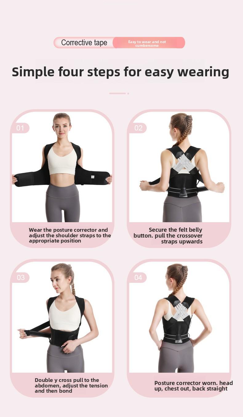 TikTok-style back correction belt for hunchback correction, posture corrector for adults, men and women, for beautiful back and open shoulders