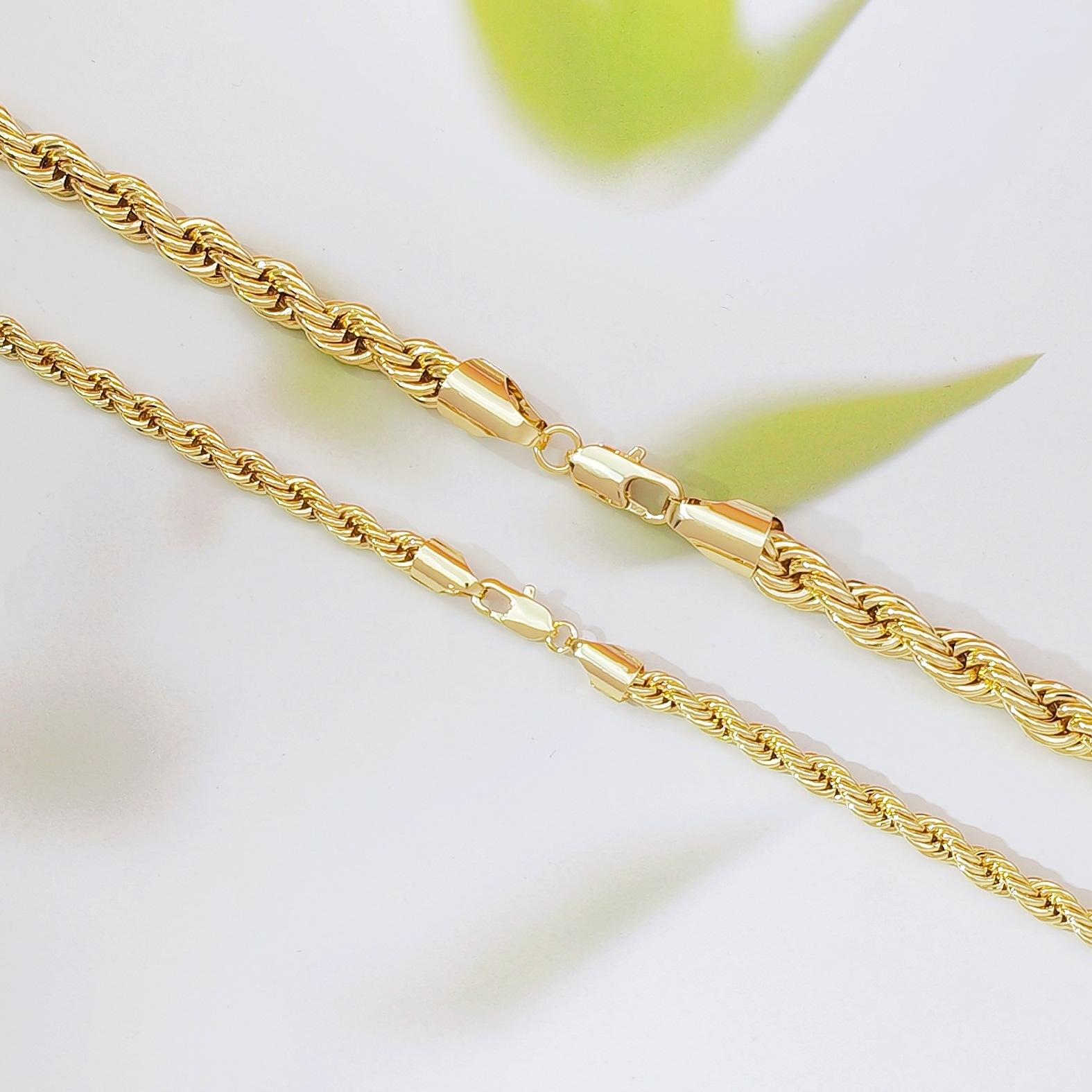 Gold Plated Twisted Rope Chain Bracelet for Women & Men, Punk Edgy Street Style Jewelry, Minimalist Bold Design with High-End Luxury Feel, Trendy Statement Bracelet for Daily Wear & Parties