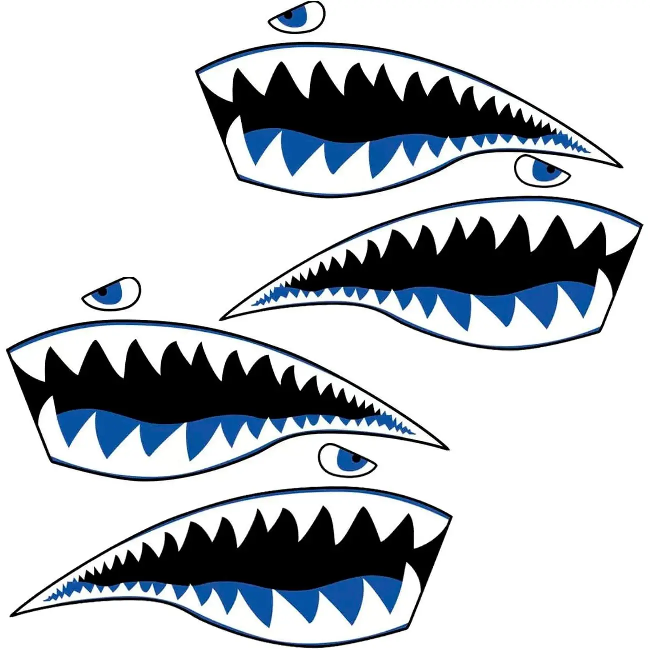 Kayak Stickers  ,2 Pairs   Sticker,Flying Tiger Decal,Warhawk Sticker, Decal for Kayak Canoe Fishing Boat   Jet Ski Hobie Dagger  Boat Decoration