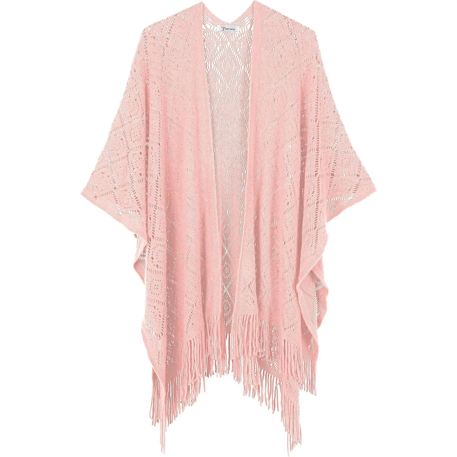 Knit Shawl Wrap for Women -   Ladies Fringe Knitted Poncho Cardigan Cape