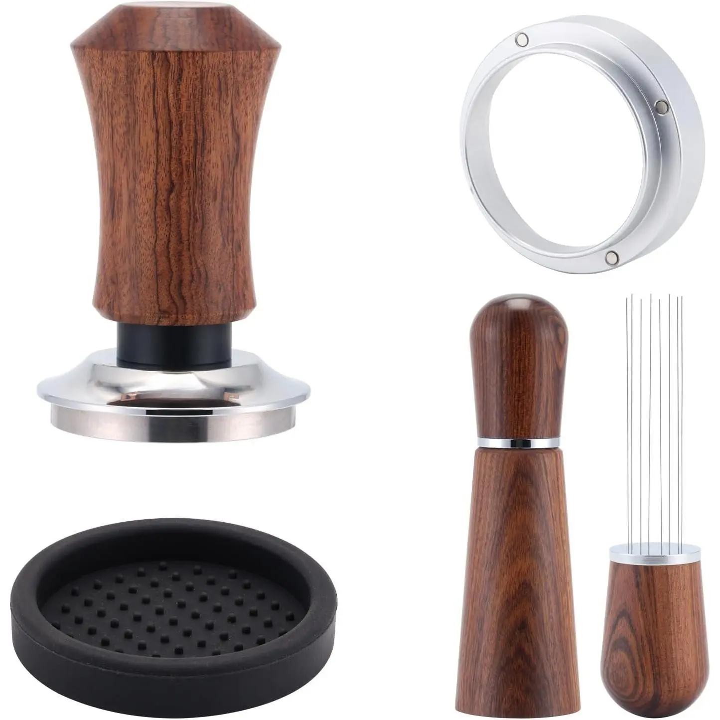 51mm Espresso Accessories Kit,Spring  Calibrated Espresso Tamper,Wdt Tool Espresso and Dosing Funnel Set,Coffee Tamper Espresso Machine Accessories For 51 mm Portafilter Barista Tools