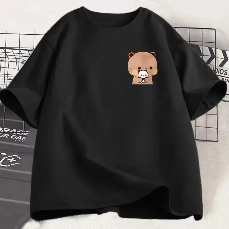 Panda Bear Bubu Dudu and Their Babies T Shirt Fashion Funny Couple T-shirt Women Men Fashion Casual Short Sleeve Tees Clothinggood graphic tees
