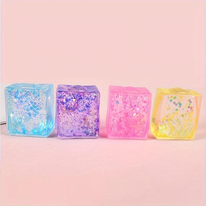 Aurora Malt Ice Cube Sensory Toy, Soft Tofu Slow Bounce Stress Ball, Square Plastic Fidget Squeeze for Office Break Room Party gifts Aurora Malt Ice Cube Sensory Toy, Soft Tofu Slow Bounce Stress Ball, Square Plastic Fidget Squeeze for Office Break Room Party gifts