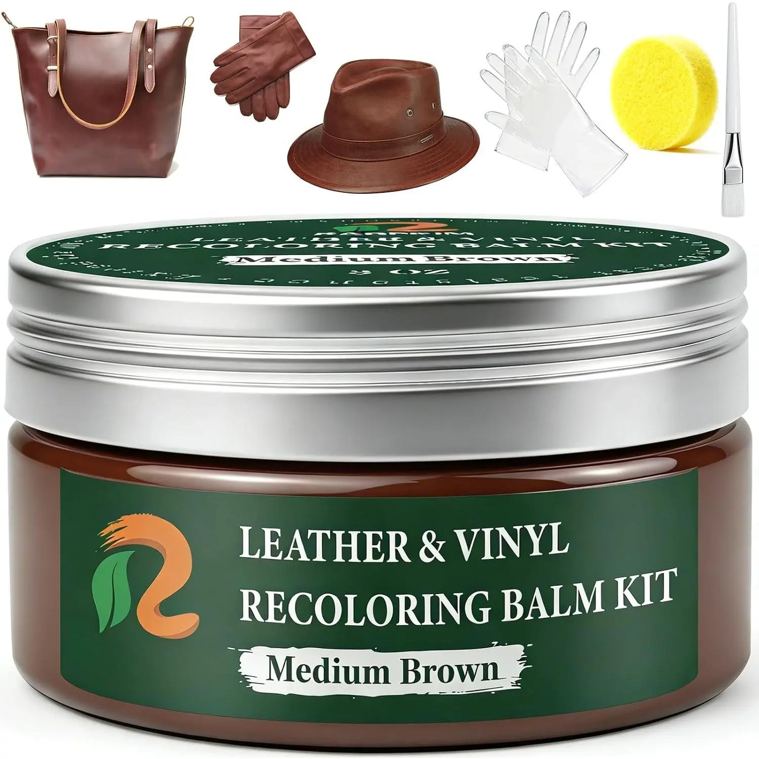 Medium Brown Leather Repair Kit, Leather Recoloring Balm – Restore & Repair Faded Leather  Couches,  Seats, Shoes & Furniture | Leather Color Restorer & Conditioner | Easy DIY Application