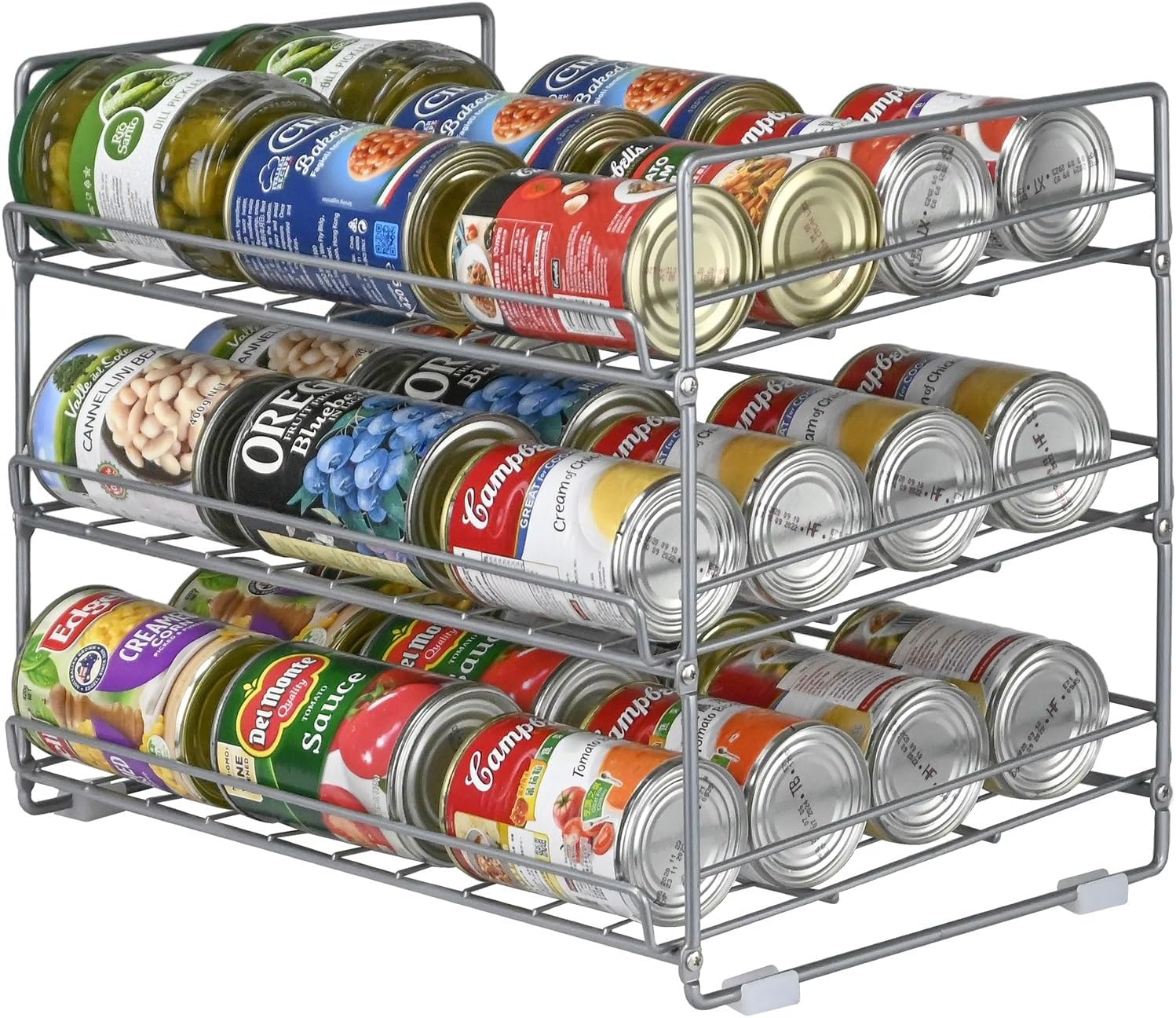 NEW 2 Pack Stackable Can Rack Organizer, Storage for 36 Cans for Kitchen Cabinet or Pantry, Black
