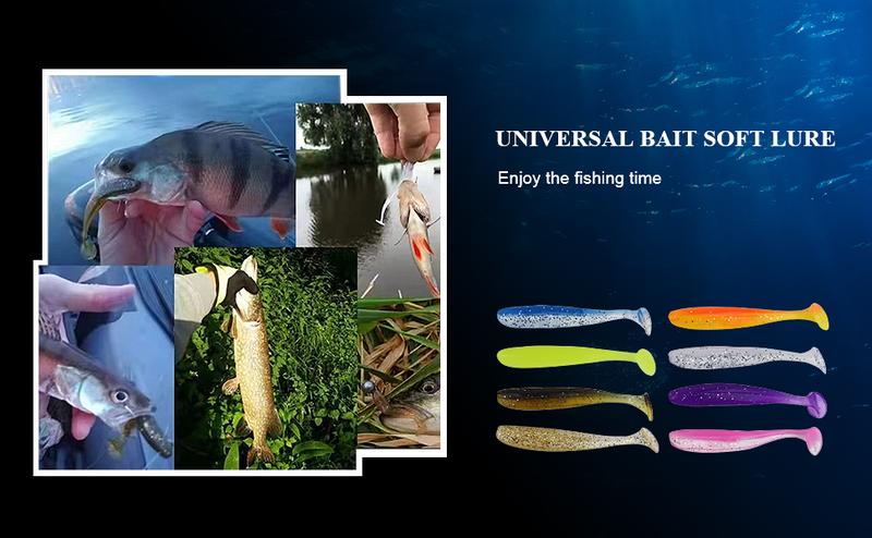 Soft Fishing Lures,40pcs Fishing Soft Plastic Lures and 5-Piece Duck Feet New Style.Paddle Tail Swimbaits Soft Plastic Lures Kit for Bass Trout Walleye Crappie